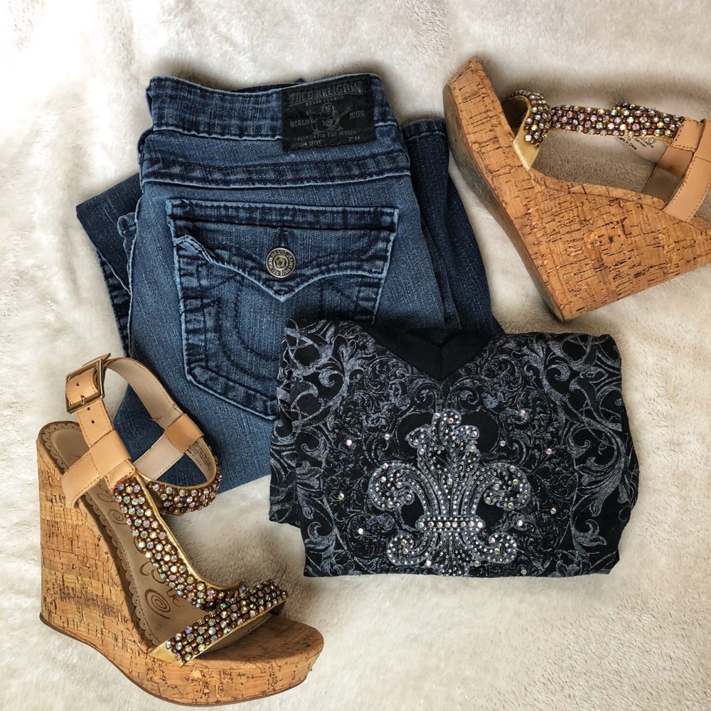 True Religion Becky Black label jeans